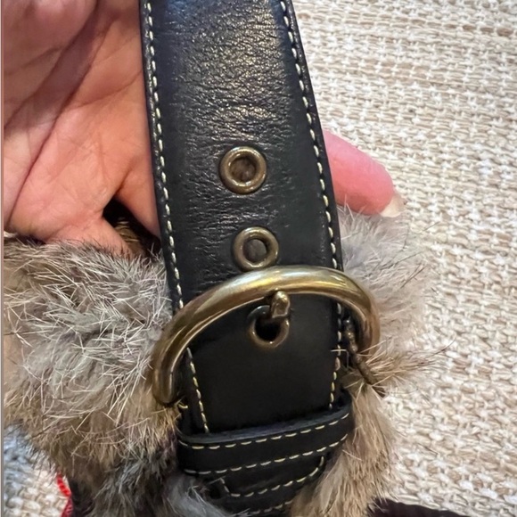 Coach Soho Ski Hobo / Shoulder Bag with rabbit fur/VINTAGE/Y2K - Picture 10 of 14